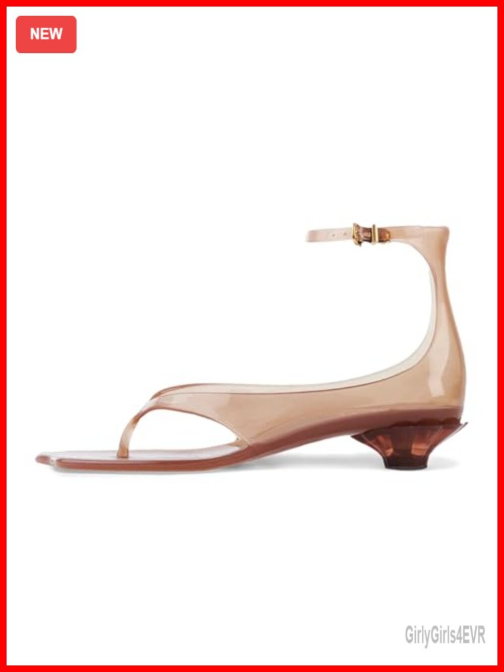 Jelly Heels Sandals Clear Kitten Heel Thong Summer Shoes